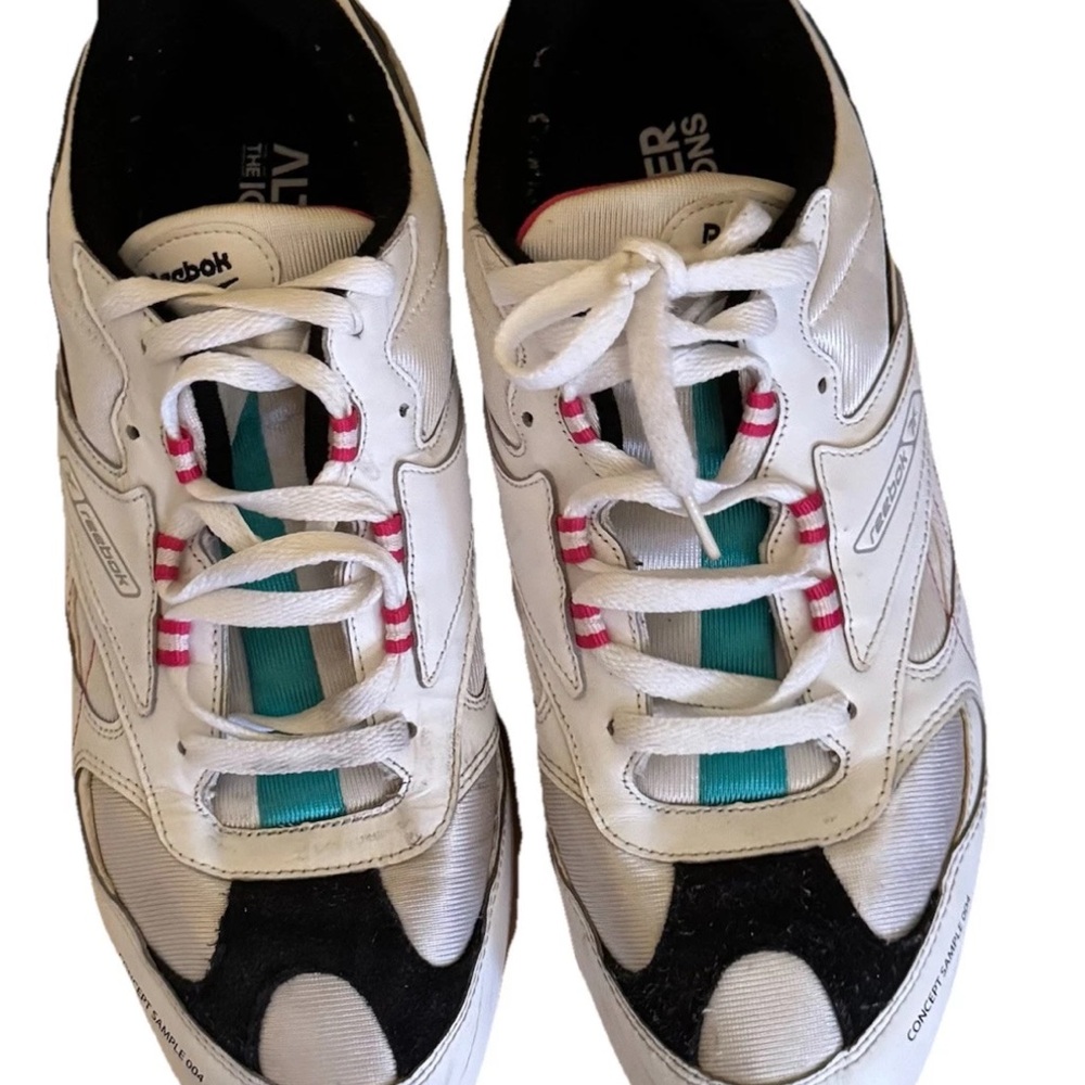 Reebok Men’s White and Black Concept Sample 004 Sneakers